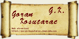Goran Košutarac vizit kartica